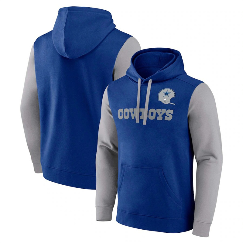 Men's Dallas Cowboys Blue/Grey Fleece Pullover Hoodie Men's Dallas Cowboys Blue/Grey Fleece Pullover Hoodie
